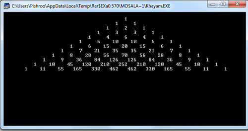 کد برنامه مثلث خیام پاسکال در زبان ماشین اسمبلی